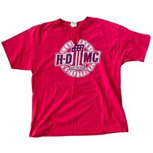 RED VINTAGE HARLEY DAVIDSON Oversized Motorcycles, T-Shirt Size 2XL